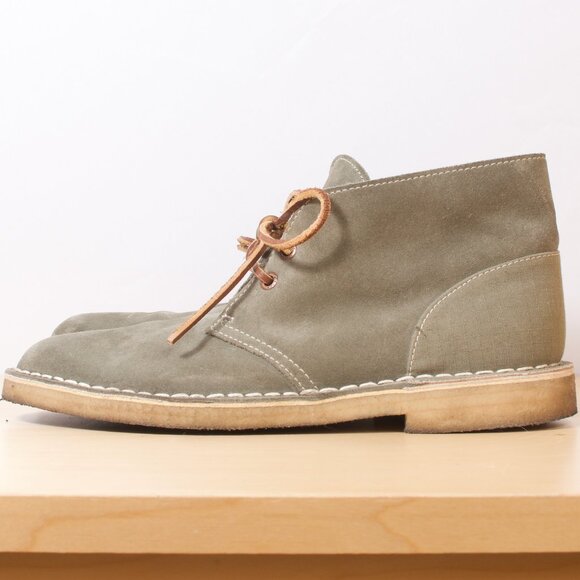 Clarks x Herschel Collab Suede Desert Boot Chukka 8M Green Crepe Sole EUC - Picture 1 of 8